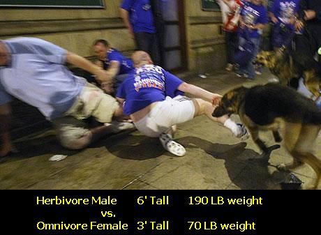 Female Omnivore Devours Male Human 2ble its weight.